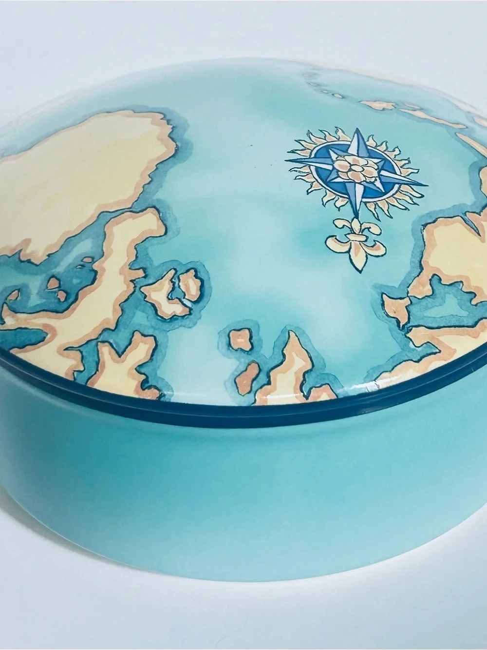 Tiffany & Co. Blue World Discovery Trinket Box with Bag and Tissue 2000